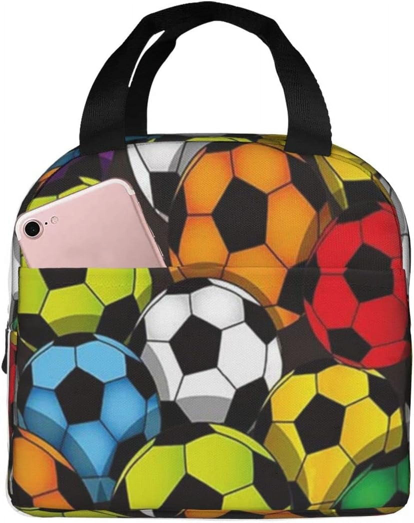Baiyi Soccer Lunch Bag Football Insulated Lunch Box Reusable Lunch Bag
