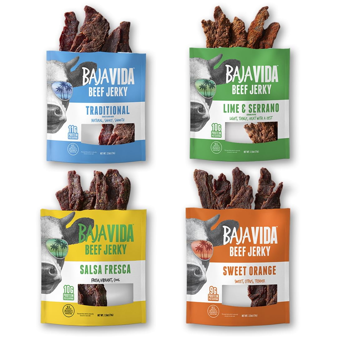 Baja Beef Jerky Snack Pack - Jerky Variety Pack, Beef Jerky Gifts for ...