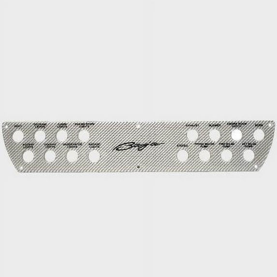 Baja Boat Blank Switch Panel | Silver Carbon Fiber 18 1/2 x 3 1/2 Inch
