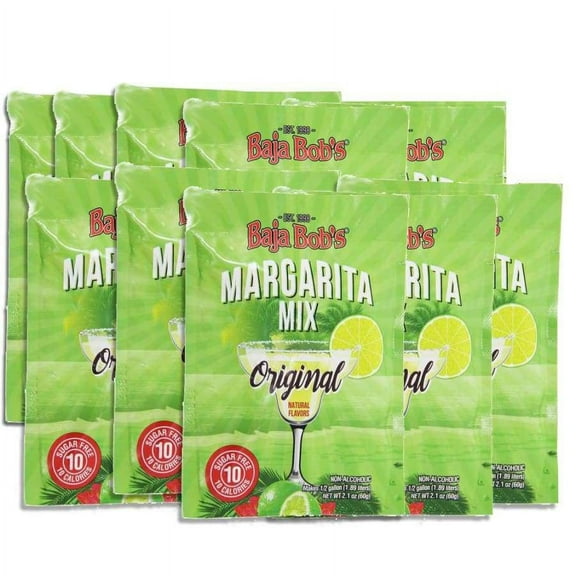 Baja Bob's Sugar-Free Original Margarita 60g Powder Packet Size: 10-Packets