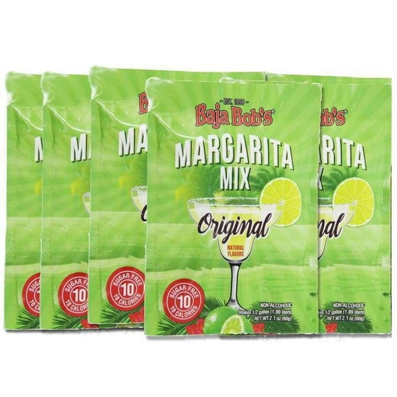 Baja Bob's Sugar-Free Original Margarita 60g Powder Packet Size: 5-Packets