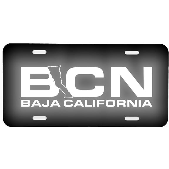 Baja California Mexico Aluminum Vanity License Plate, 6'' x 12''  Reflective Lettering & Graphics, Tourist Souvenir Gift Sign