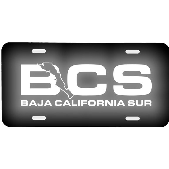 Baja California Sur Mexico Aluminum Vanity License Plate, 6'' x 12''  Reflective Lettering & Graphics, Tourist Souvenir Gift Sign
