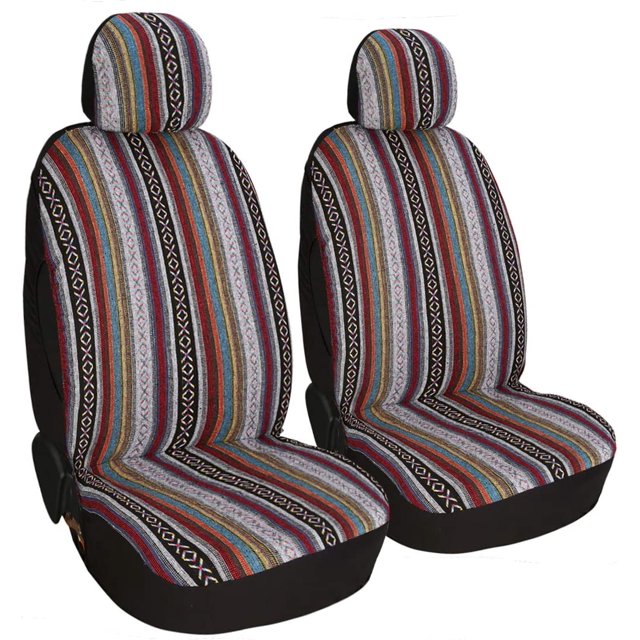 Baja Car Front Seat Covers,Saddle Boho Heavy Duty Blanket Cloth