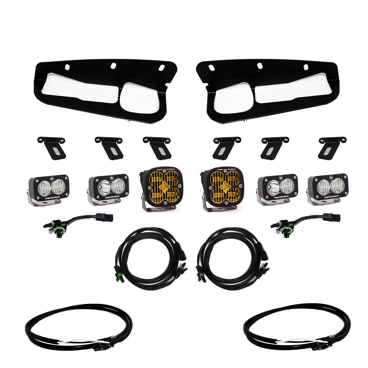 Baja Designs 2021-2022 Fits Ford Bronco Amber SAE Fog Pocket Kit with Upfitter 447762UP