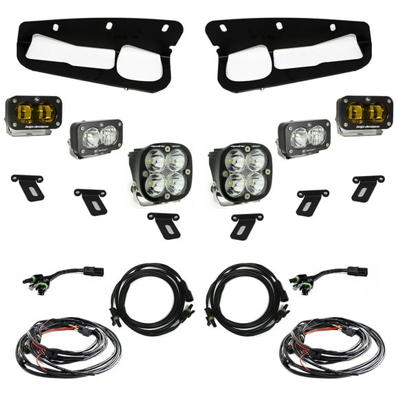Baja Designs 21-22 Ford Bronco w/Steel Bumper S2 SAE Sportsmen Fog Pkt Light Kit w/Upfitter - Amber