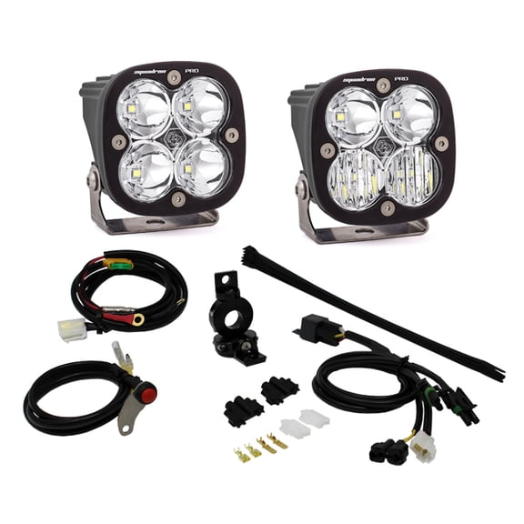 Baja Designs 49-7084 - Cage Mounted Squadron Pro 3" 2x40W Square Driving/Combo and Spot Beam LED Lights Kit with 1" Mounts