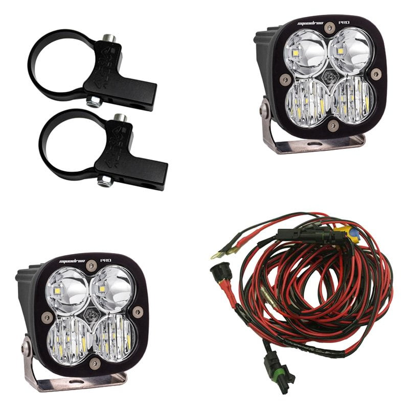 Baja Designs 49-7104 - Squadron Pro 3" 2x40W Square Driving/Combo Beam LED Lights Kit with Horizontal 1.75" Mounts