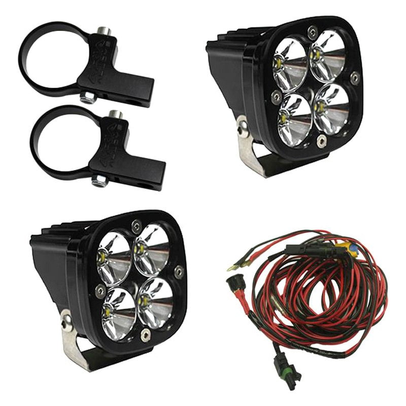 Baja Designs 49-7105 - Squadron Pro 3" 2x40W Square Driving/Combo Beam LED Lights Kit with Horizontal 2" Mounts