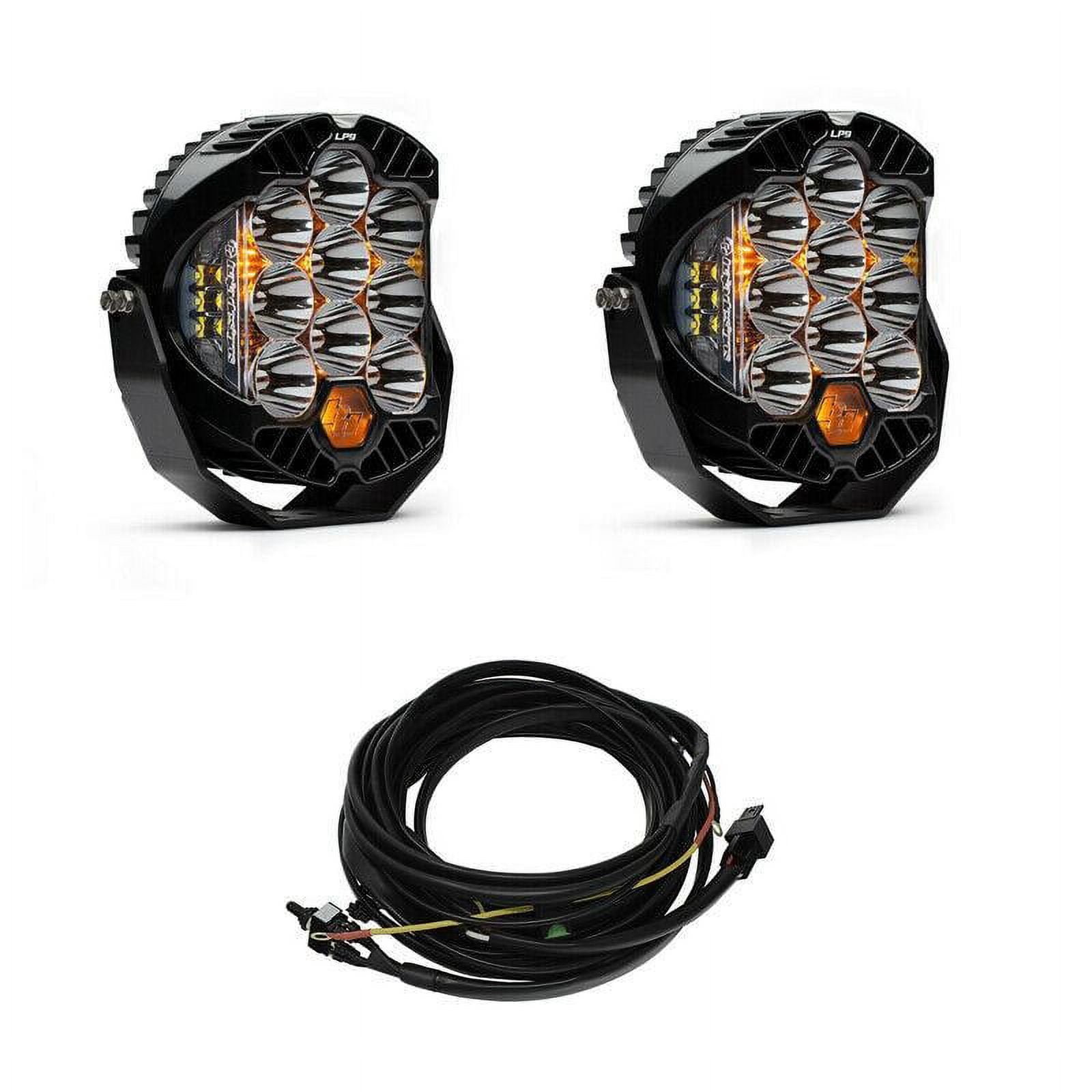 Baja Designs LP9 LED Spot Lights White Harness Kit Included 2 Pack