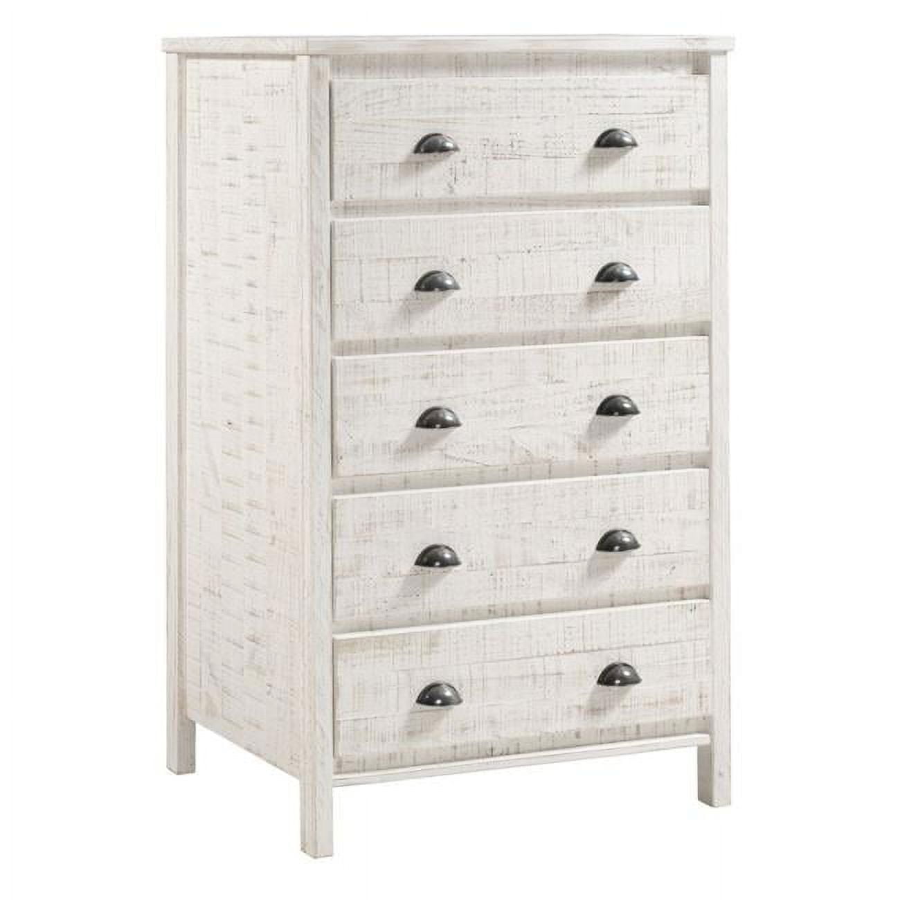 Baja Rustic White Pine 5-Drawer Dresser with Sophisticated Charm