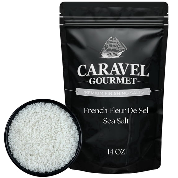 Caravel Gourmet Fleur de Sel Sea Salt (Baja Flor Sea Salt) - 14 oz Refill Pouch