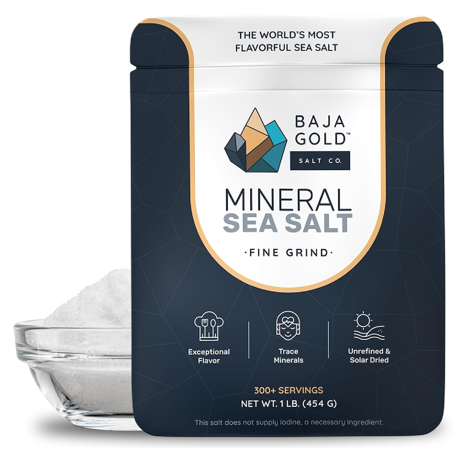 Baja Gold Mineral Sea Salt - Recommended by Gary Brecka - Fine Grind for Cooking, Baking, & Hydration | Authentic Baja Gold | Ideal for All Culinary Creations | 1 lb. Resealable Bag, 300+ Servings