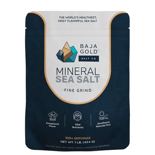 Baja Gold Salt Co. Mineral Sea Salt, Fine Grind - 1 lb