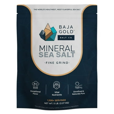 Baja Gold Salt Co. Mineral Sea Salt, Fine Grind - 5 lb