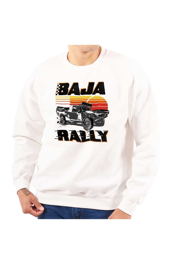 Baja Rally Off-Road Racing Truck Men's Crewneck Sweatshirt Brisco Brands X