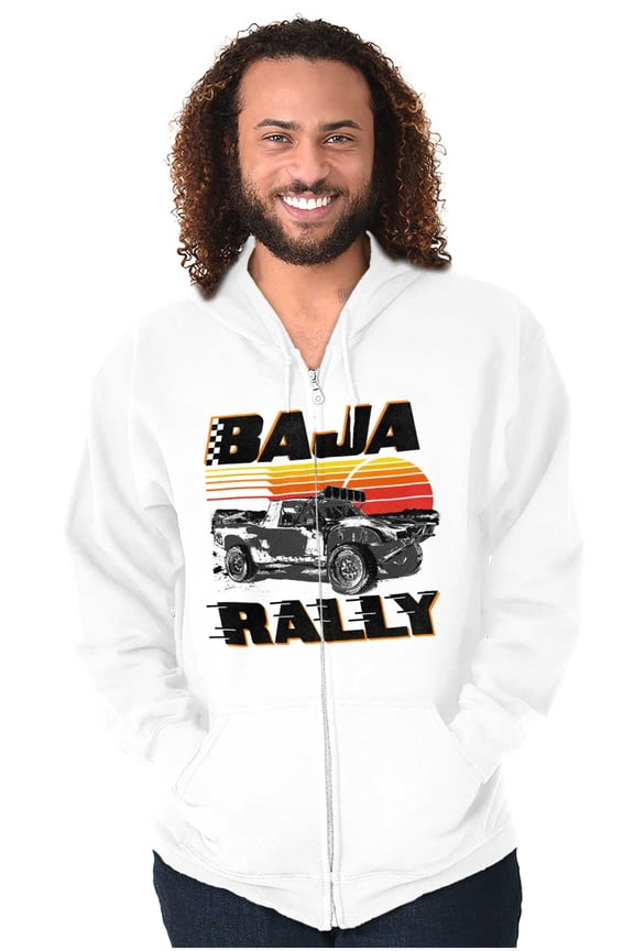Baja Rally Off-Road Racing Truck Zip Hoodie Sweatshirt Men Brisco Brands S