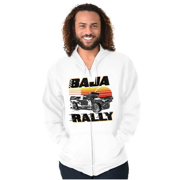 Baja Rally Off-Road Racing Truck Zip Hoodie Sweatshirt Men Brisco Brands X