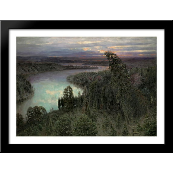 Bajarmaland 38x28 Large Black Wood Framed Print Art by Viktor Vasnetsov