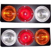 Bajato 2x Rear Combination Light Assembly Tail Lights with Metal Body and 12v Bulbs Suitable for Trucks Trailers Cars Buses Off Road Vehicles and Universal Application