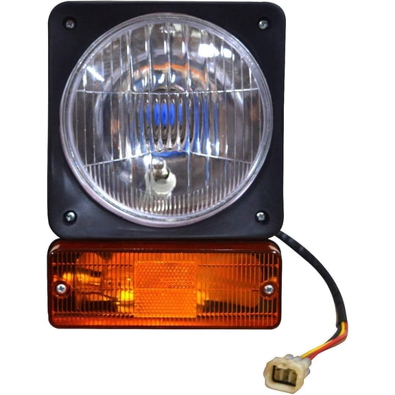 Bajato Right Side Headlight Assembly Amber/Clear Lens headlamp with 12v Bulbs Compatible for JCB 2CX 3C 3XC 4CX Backhoe Loaders Telehandlers 700/21100 700/16001