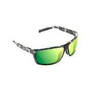 BAJIO Sigs Ivory Tortoise Gloss | Green Mirror Glass Sunglasses