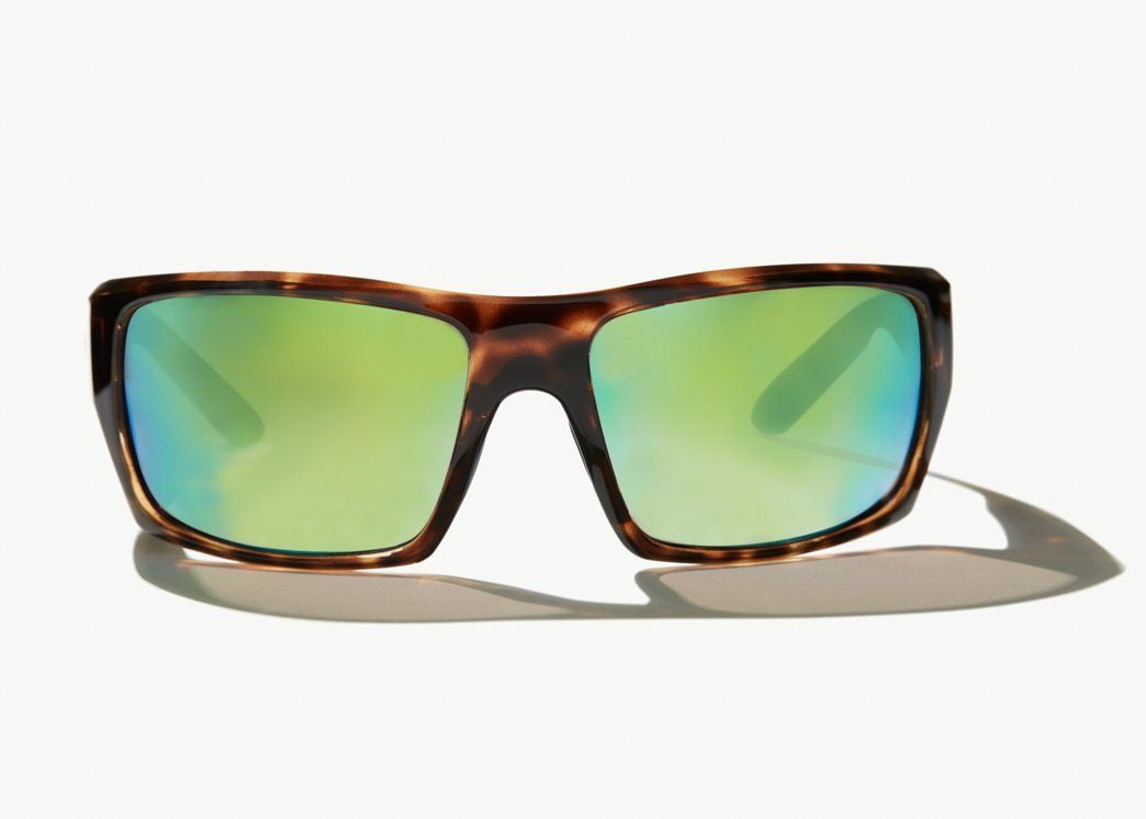 BAJIO Nato Brown Tortoise Gloss | Green Mirror Glass XL Sunglasses