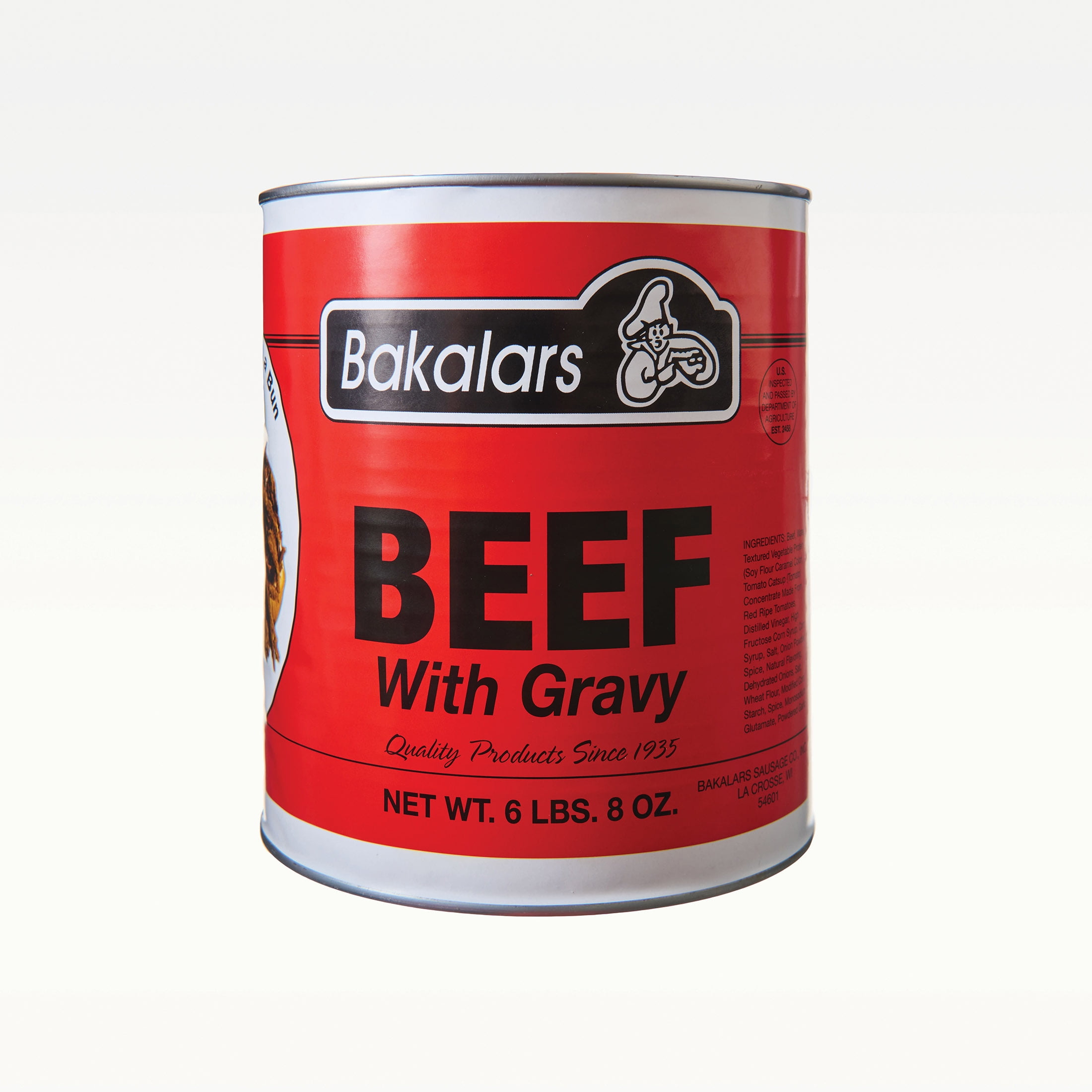 Bakalars Sausage 6.5 lb. Fully Cooked Canned Beef with Gravy ,522oz