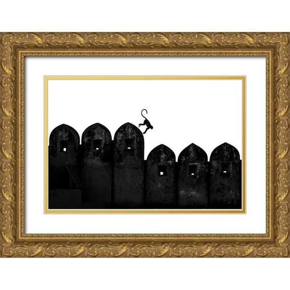 Bakan, Yasemin 24x17 Gold Ornate Wood Framed with Double Matting Museum Art Print Titled - Monkey