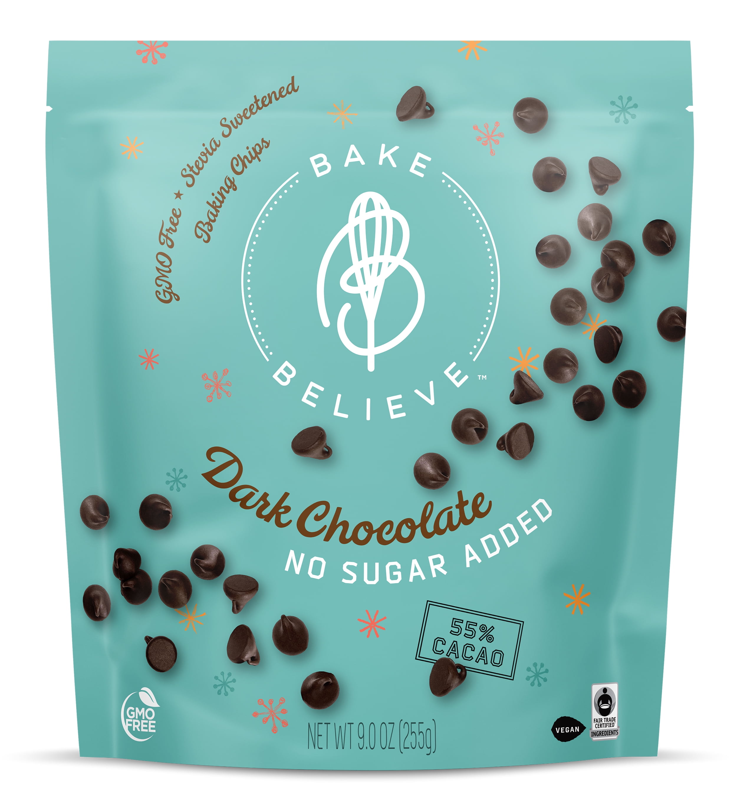 Bake Believe, KetoFriendly, Dark Chocolate Baking Chips, 9 oz. Pouch