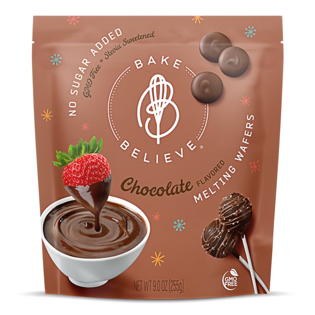Bake Believe, No Sugar Added, ChocolateFlavored Melting Wafers, 9 oz