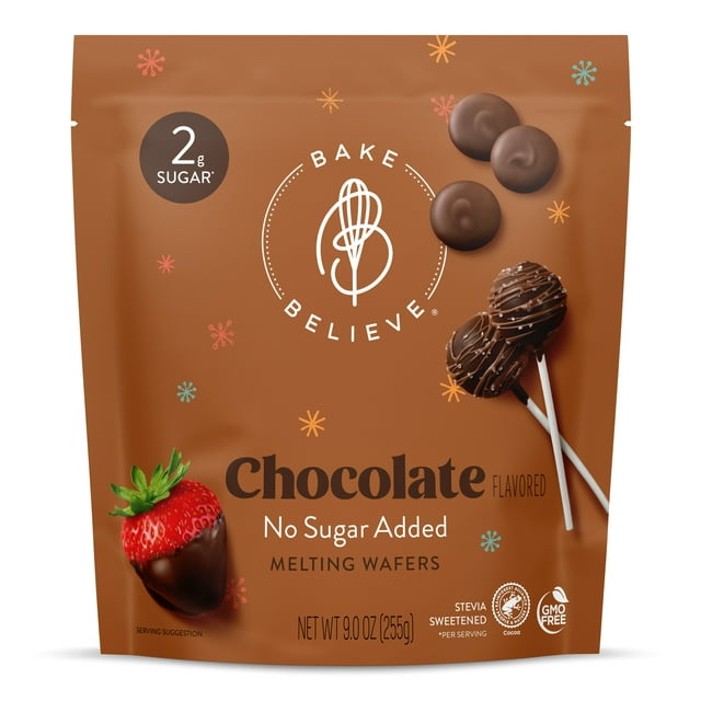 Bake Believe, No Sugar Added, ChocolateFlavored Melting Wafers, 9 oz