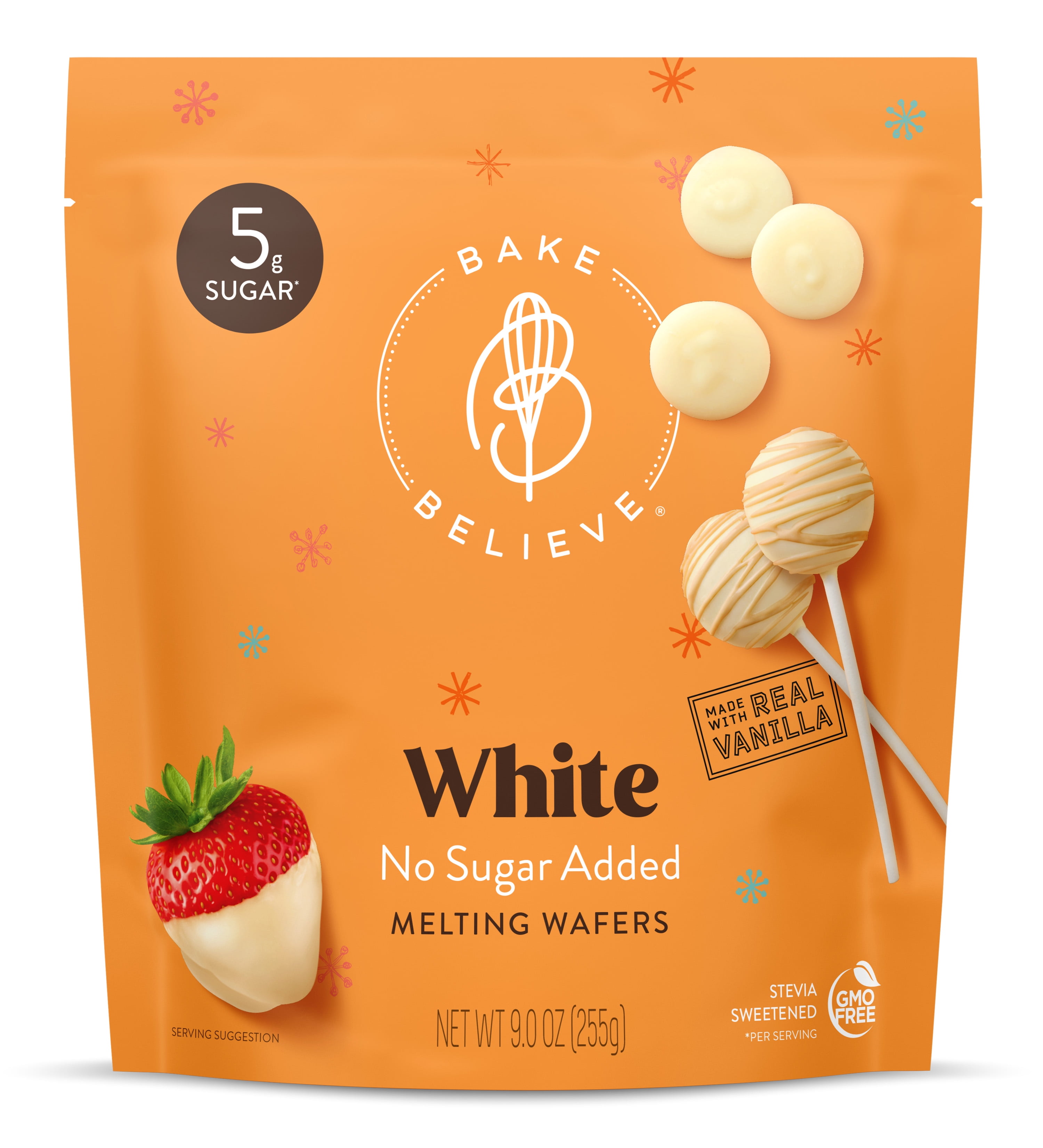 Bake Believe, No Sugar Added, White Melting Wafers, 9 oz
