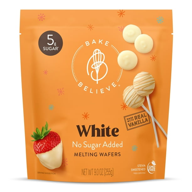 Bake Believe, No Sugar Added, White Melting Wafers, 9 oz