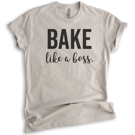 Bake Like A Boss T-shirt, Unisex Women's Men's Shirt, Girl Boss T-shirt, Baking T-shirt, Light Silk Gray, Medium