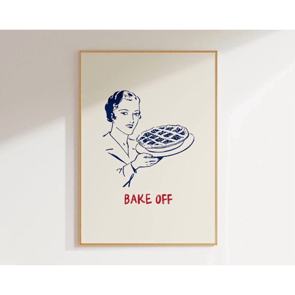 Bake Off Quirky Kitchen Typography Poster Unframed Paper Print