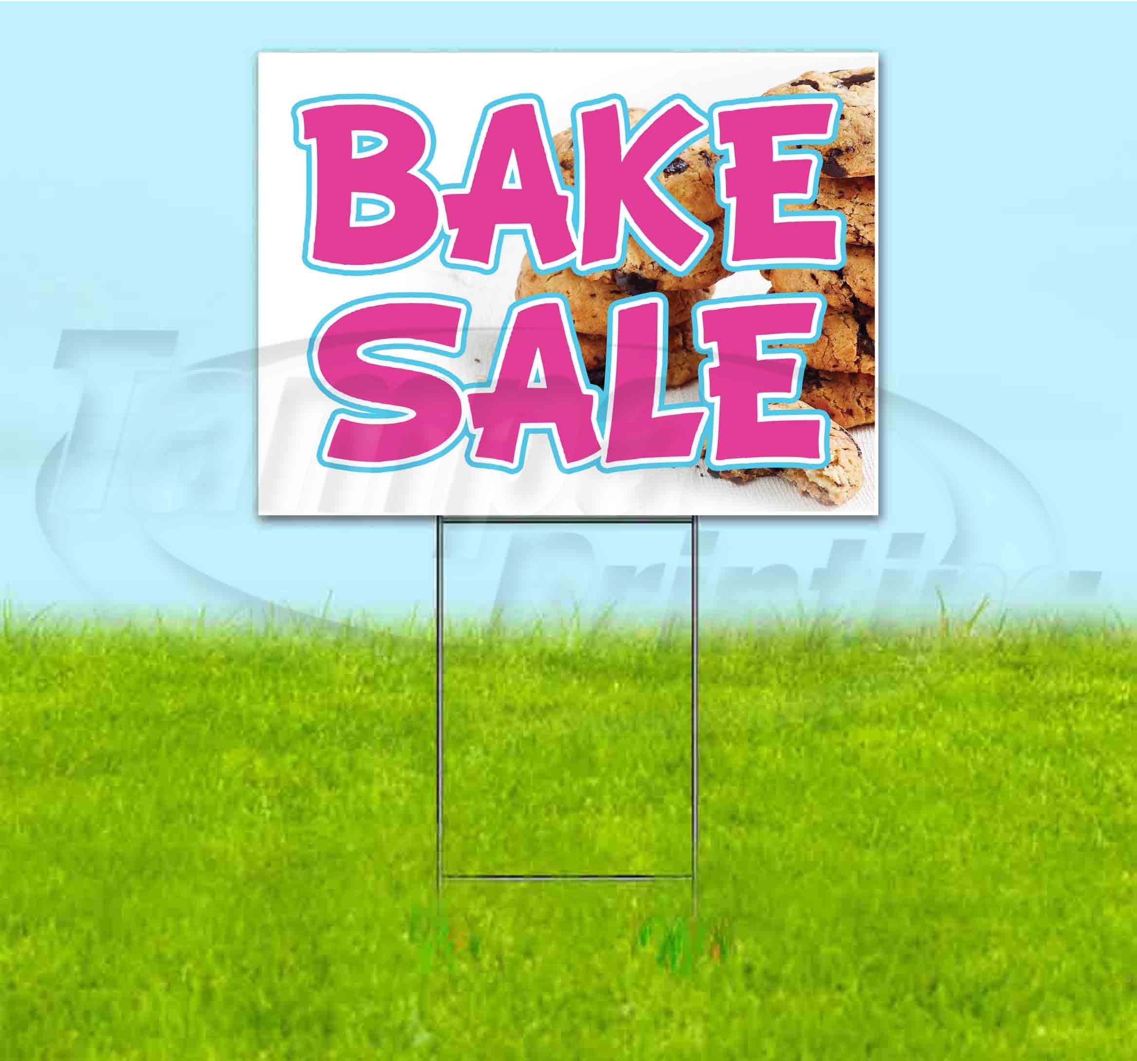 Bake Sale Cookies (18" x 24") Yard Sign, Includes Metal Step Stake
