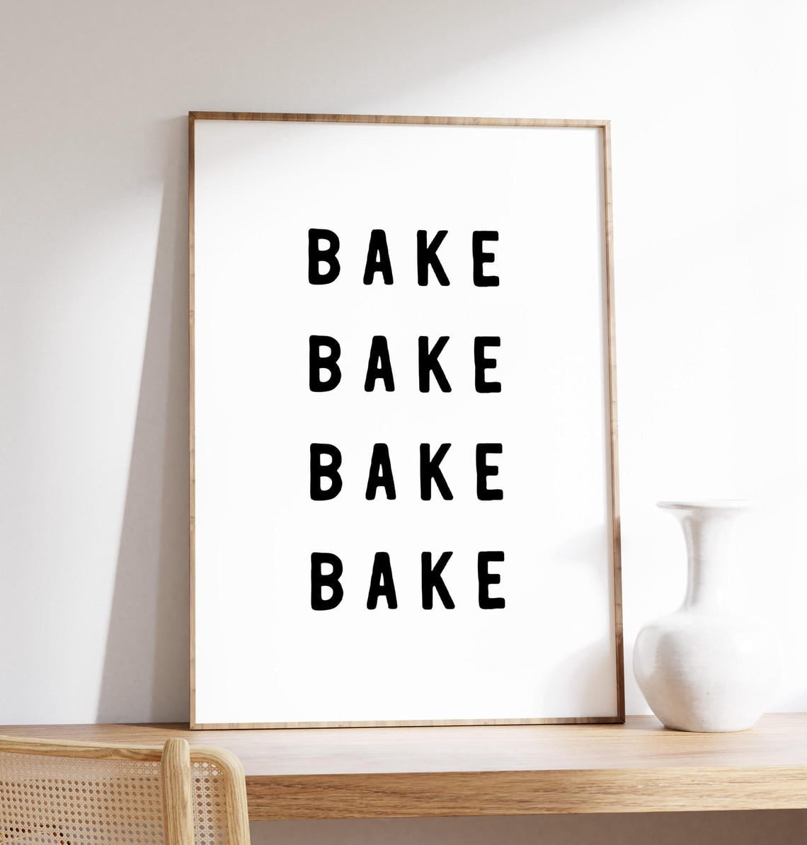 Bake Typography Print, Kitchen Wall Art, Minimalist Kitchen Decor ...