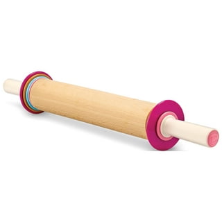 FUUVVD rolling pin with thickness rings,adjustable rolling pin for baking,  long stainless nonstick pizza dough