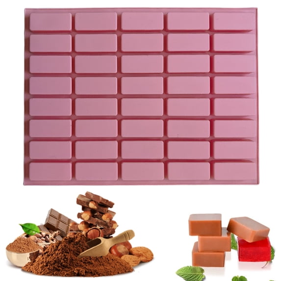 Bakeable Baking mold 40 Cavity Narrow Rectangle Silicone Caramel Candy ...