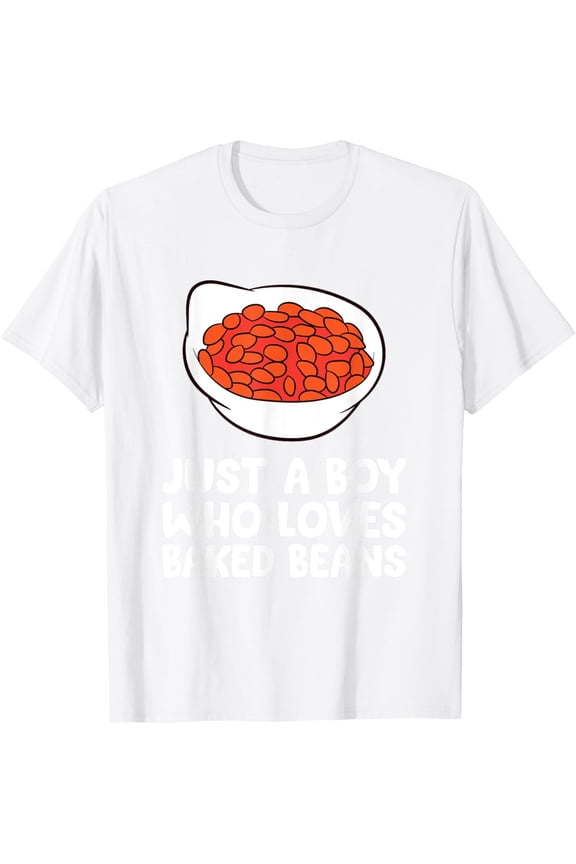 Baked Bean Boy Just a Boy Who Loves Baked Beans T-ShirtMen's and women's pure cotton short-sleeved shirts
