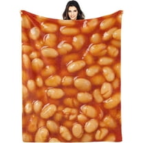 Baked Beans 3D Funny Realistic Food Ultra-Soft Blanket 50"x40" Travel All Season Bed Sofa Dorm Decor Bedding Bedroom
