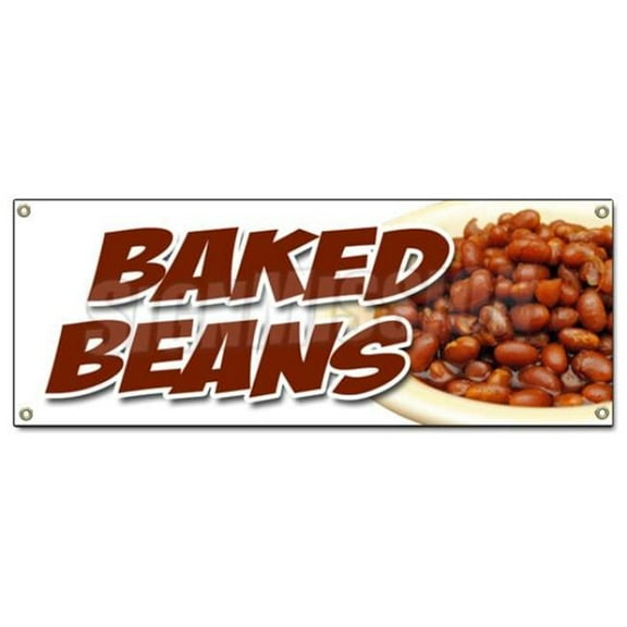 Baked Beans Banner Sign - Slo Slow Cooked Hot Dogs Brown Sugar Bacon
