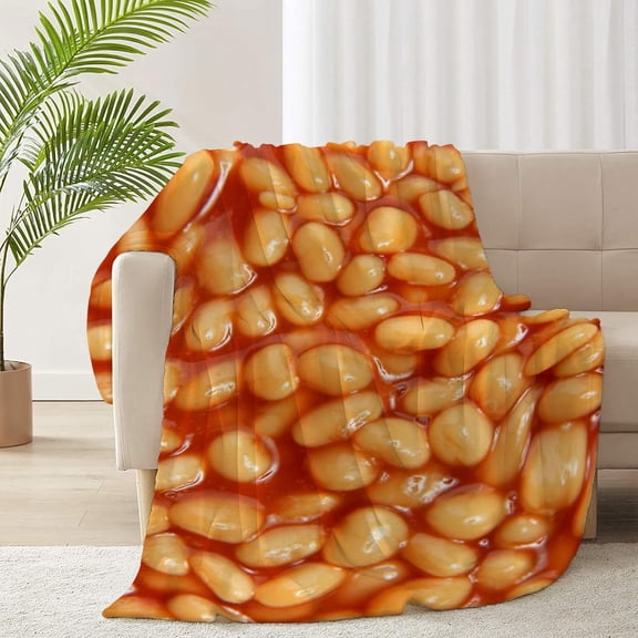 Baked Beans Blanket Super Soft and Cozy Blankets for Home Decoration, Couch, Bed, Sofa 50 in x 40 in Small for Users for All Seasons