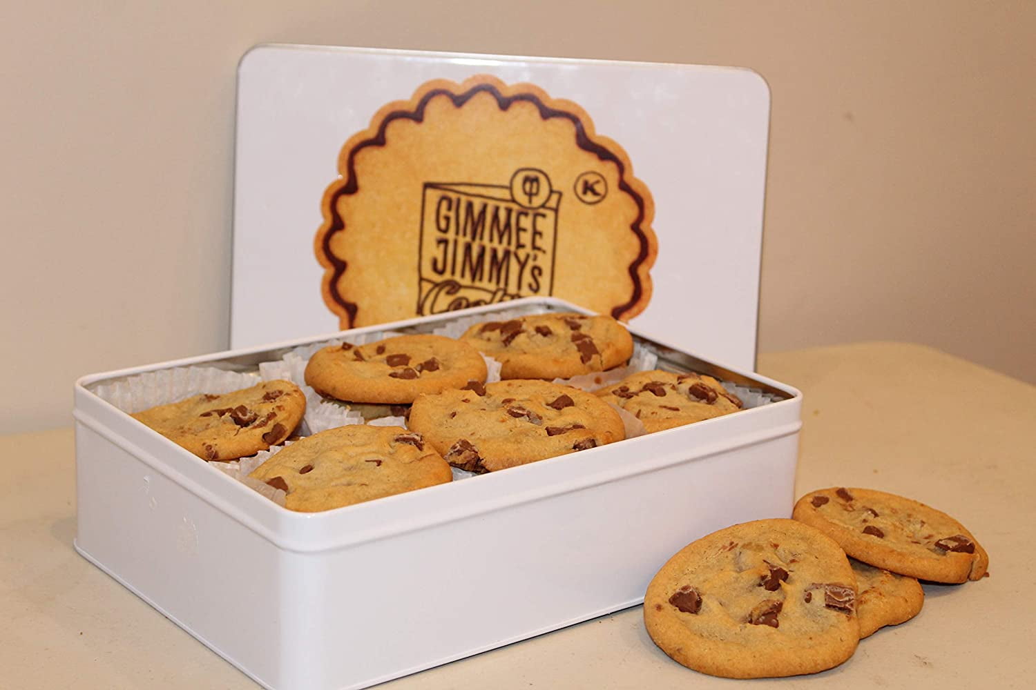 Baked Chocolate Chip Cookie Tins, Comes in Multiple Sizes Gimmee Jimmy