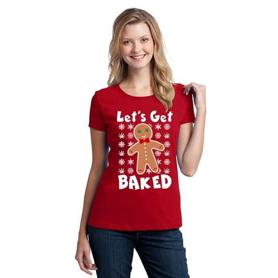 Baked Gingerbread Funny Christmas Women's T-shirt, 3XL, Red