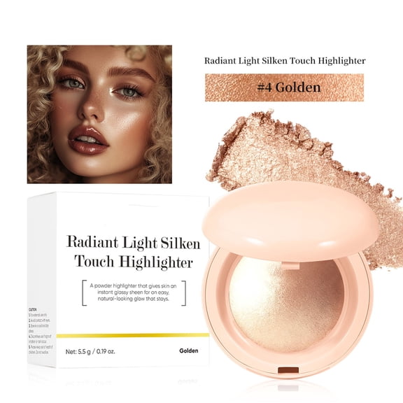 Baked Highlighting Blush, Soft Pinch Glitter Powder Blush, Natural Finish, Buildable Color, Long Lasting Complexion, Shape, Contour & Highlight for All Skin Tones