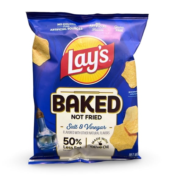Baked Lay's Potato Crisps Salt & Vinegar, 0.875 Ounce, 60 Per Case