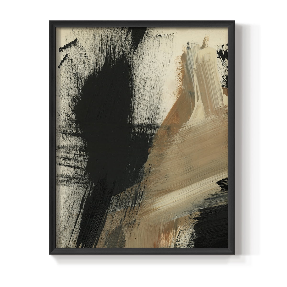 Baked Paintstrokes I Framed Print in Black Solid Wood Framed Print No Nail Hanging