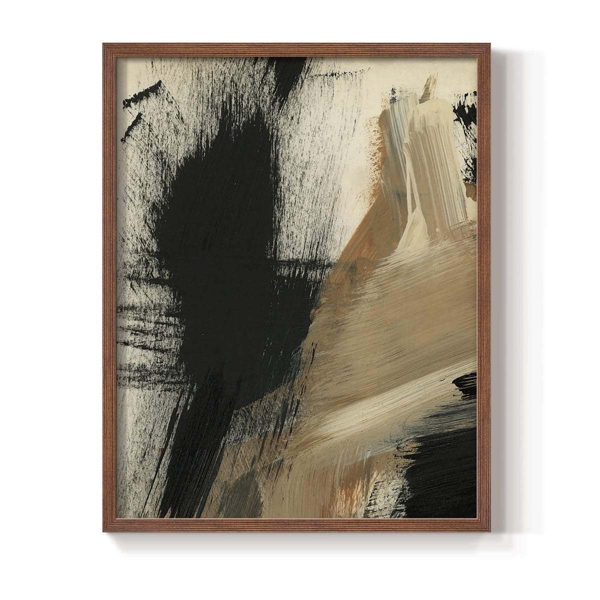 Baked Paintstrokes I Framed Print in Brown Solid Wood Framed Print No Nail Hanging